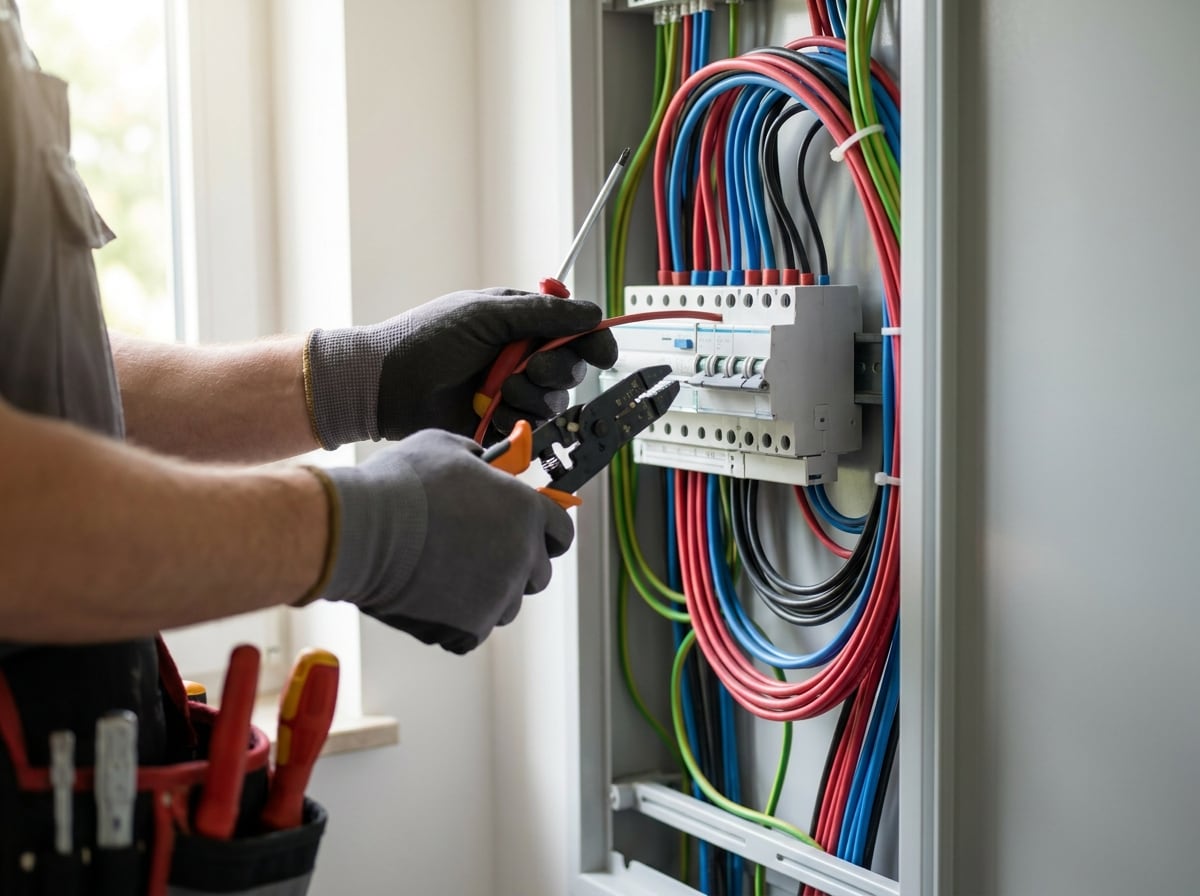 Elektriker bei der Arbeit an einer Anlage